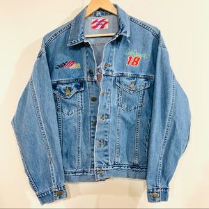 Vintage Oversized Trucker American Made Sportswear NFL Denim Jacket Womens S